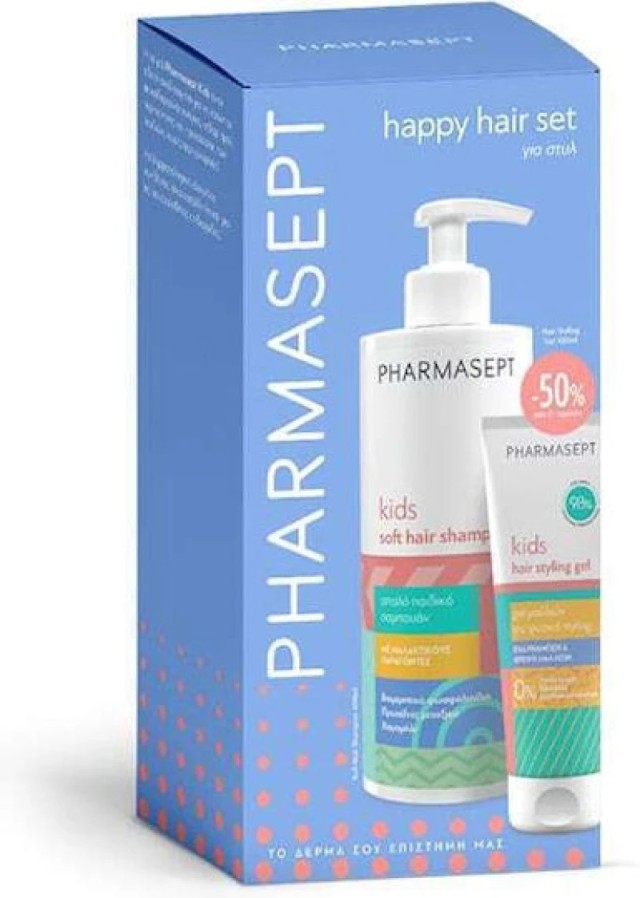 Pharmasept Promo Happy Hair Kids Soft Hair Σαμπουάν 400ml & Soft Hair Styling Τζέλ Μαλλιών -50% στο Δεύτερο Προϊόν 100ml
