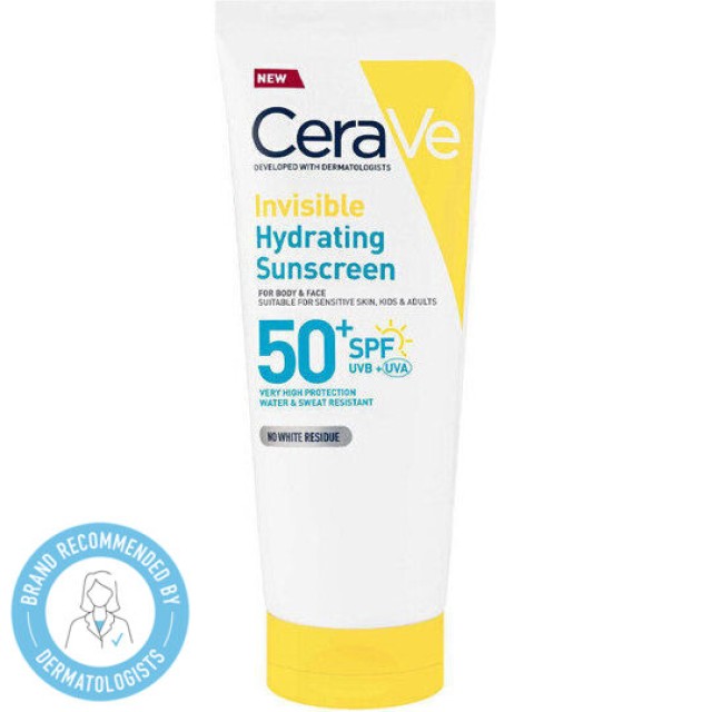 Cerave Invisible Hydrating Sunscreen Αντηλιακό για Πρόσωπο & Σώμα SPF50+ 75ml