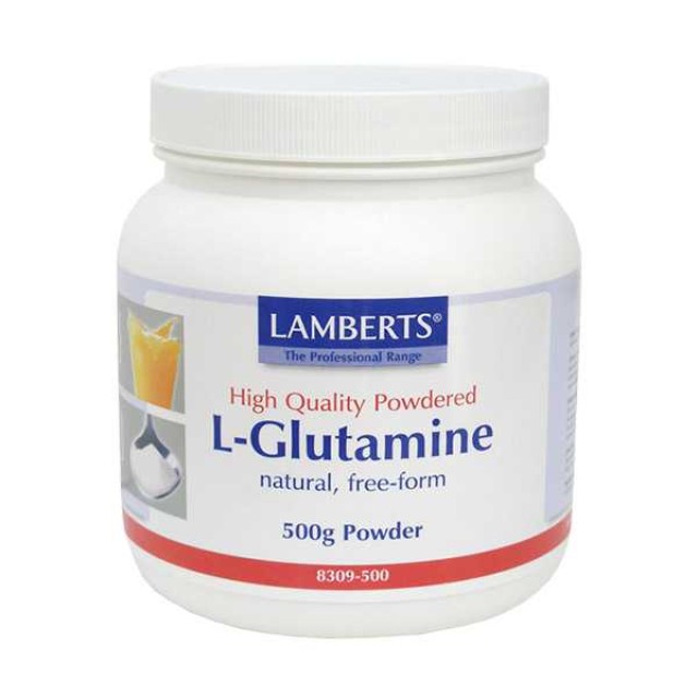 Lamberts L-Glutamine Powder Διατροφικό Συμπλήρωμα Γλουταμίνης. Μια Μοναδική Πηγή Ενέργειας για τον Εγκέφαλο, Βοηθάει Επίσης στην Επούλωση των Πεπτικών Ελκών. 500g