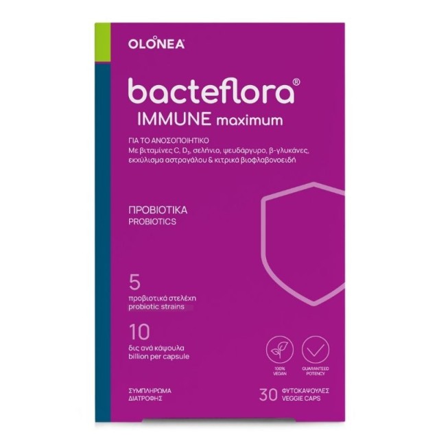 Olonea Bacteflora Immune Maximum, Προβιοτικά για το Ανοσοποιητικό 30 Φυτοκάψουλες