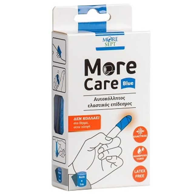 More Sept More Care Blue Αδιάβροχος Ελαστικός Επίδεσμος 6cmx1m 1τεμ