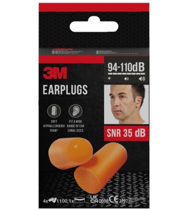 3M Earplugs Αφρώδεις Ωτοασπίδες 4 Ζευγάρια & Θήκη