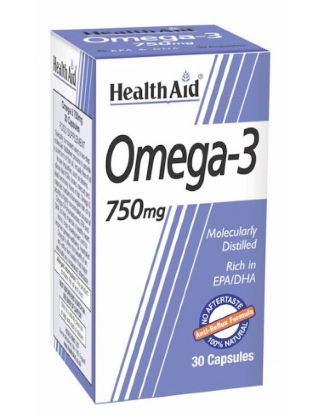 Health Aid Omega-3 750mg Απαραίτητα Ω3 Λιπαρά Οξέα 30 Κάψουλες