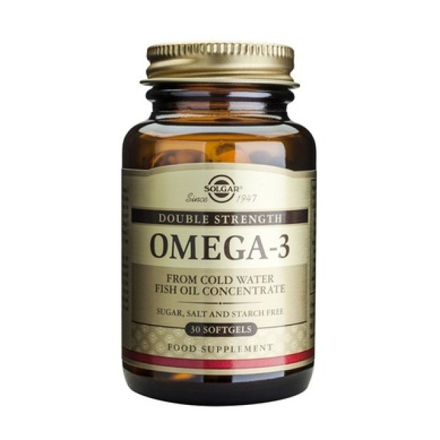Solgar Omega-3 Double Strength Softgels, Ουσιώδη Λιπαρά Οξέα 30 Μαλακές Κάψουλες