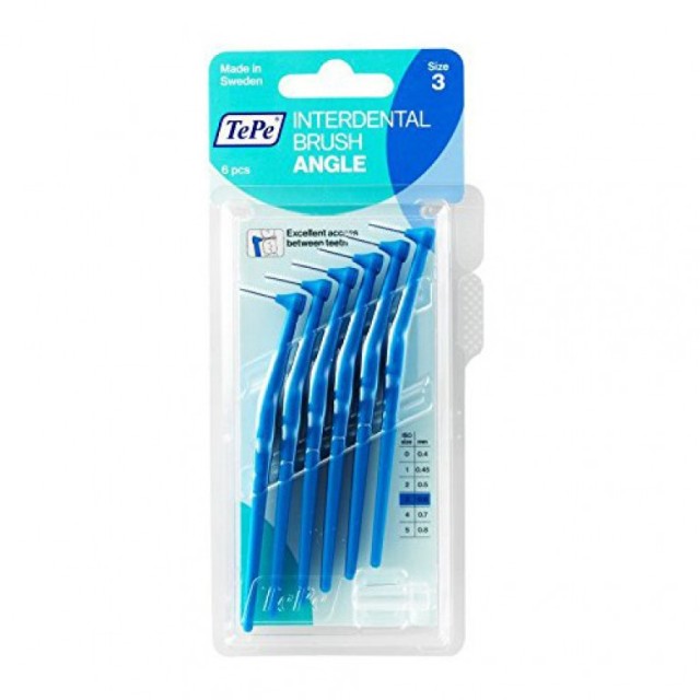 Tepe Angle 0,60mm Size 3, Μεσοδόντια Βουρτσάκια 6τμχ, Μπλε