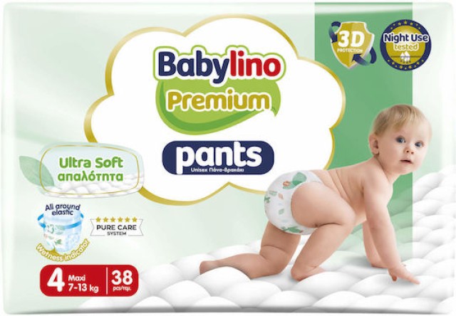 Babylino Premium Ultra Soft Pants No.4 7-13kg Βρεφική Πάνα-Βρακάκι 38τεμ