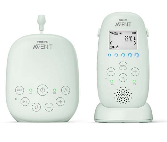 Philips Avent Ενδοεπικοινωνία Μωρού Με Ήχο, με Νανουρίσματα & Μελωδίες, Μέτρηση Θερμοκρασίας & Αμφίδρομη Επικοινωνία SCD721/26