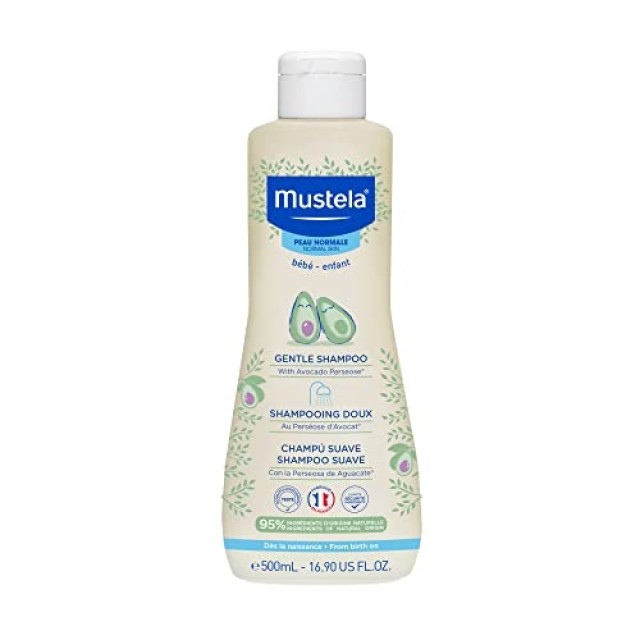 Mustela Bebe Gentle Shampoo,Απαλό Σαμπουάν για τα Λεπτά, Εύθραυστα Μαλλιά του Μωρού 500ml