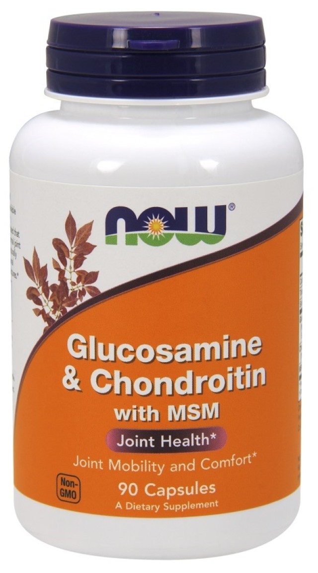 Now Foods Glucosamine & Chondroitin 1500mg/1200mg & MSM 300mg, Συμπλήρωμα Διατροφής 90 Κάψουλες