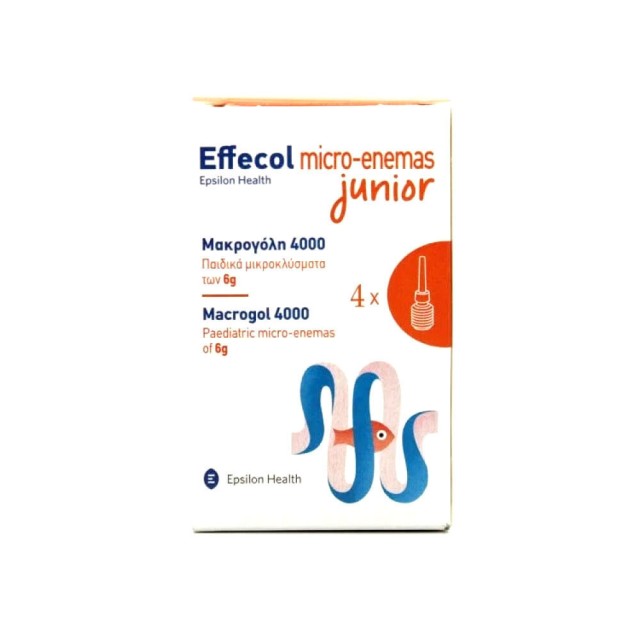 Effecol Micro-Enemas Junior Macrogol 4000 Παιδικά Μικροκλύσματα των 6g x 4 Τεμάχια