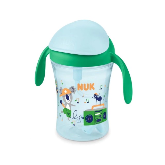 Nuk Motion Cup Παιδικό Ποτηράκι με Λαβές και Καλαμάκι για 8m+ Πράσινο 230ml