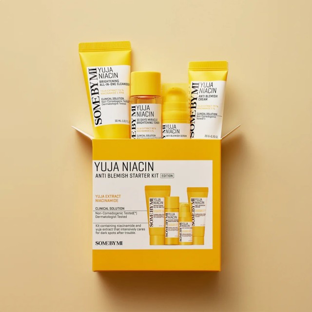 Some By Mi Yuja Niacin Anti Blemish Starter Kit Ολοκληρωμένο Σετ Περιποίησης Για Την Αντιμετώπιση των Κηλίδων,της υπερμελάγχρωσης & του Θαμπού Ατονου Δέρματος 4 Τεμάχια