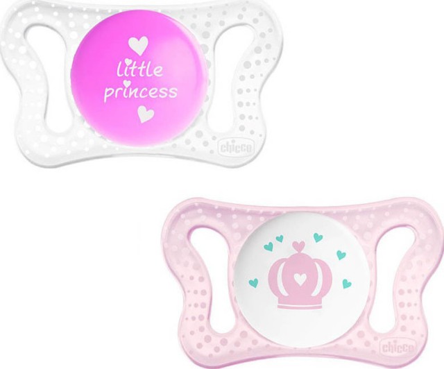 Chicco PhysioForma Micro 0-2m Πιπίλες Σιλικόνης, Χρώμα Διάφανο & Ροζ 2 Τεμάχια