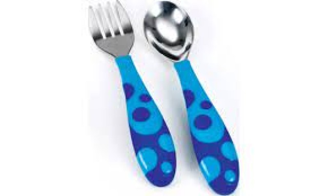 Munchkin Toddler Fork & Spoon Κουτάλι & Πιρούνι 12Μ+ Μπλέ