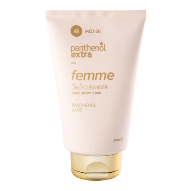 Medisei Panthenol Extra Femme 3in 1 Cleanser Απαλό Καθαριστικό για Πρόσωπο - Σώμα - Μαλλιά 200ml