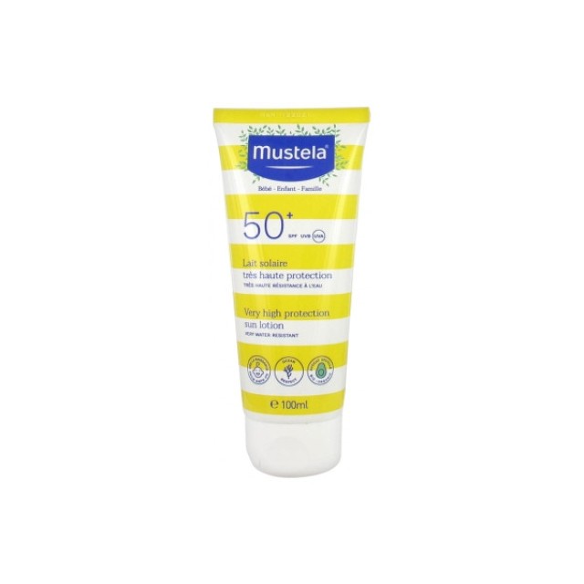 Mustela Very High Protection Sun Lotion SPF50+, Αντηλιακό Γαλάκτωμα, Από την Γέννηση 100ml