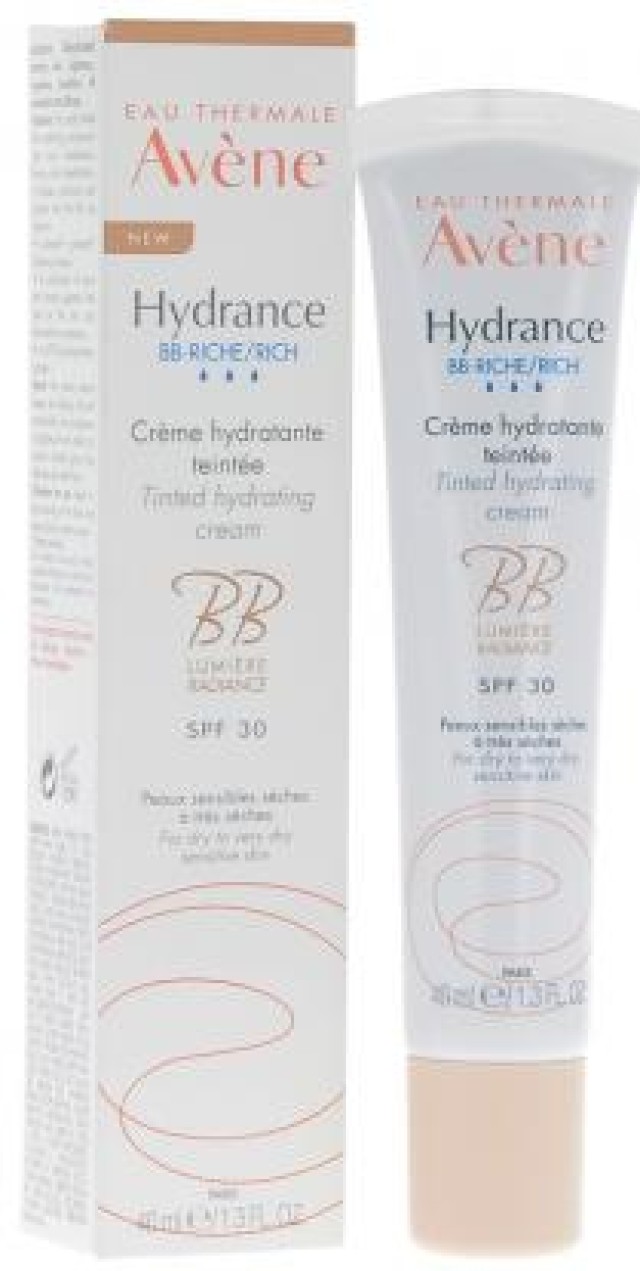 Avene Hydrance BB-Rich SPF30 40ml Ενυδατική με χρώμα για ευαίσθητο, αφυδατωμένο πρόσωπο