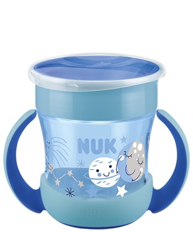 NUK Mini Magic Cup Night 6m+  Δίσκος Σφράγισης από Σιλικόνη 360° Χρώμα Μπλε 160ml