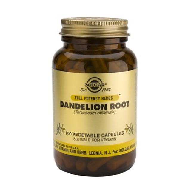 Solgar Dandelion Root 100 Veg. Caps, Συμπλήρωμα Διατροφής Αποτοξινωτικό του Ήπατος - Διουρητικό
