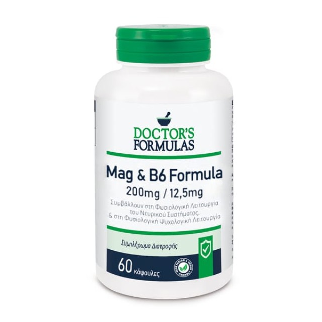 Doctors Formula Mag 200mg & B6 12,5mg 60 Κάψουλες