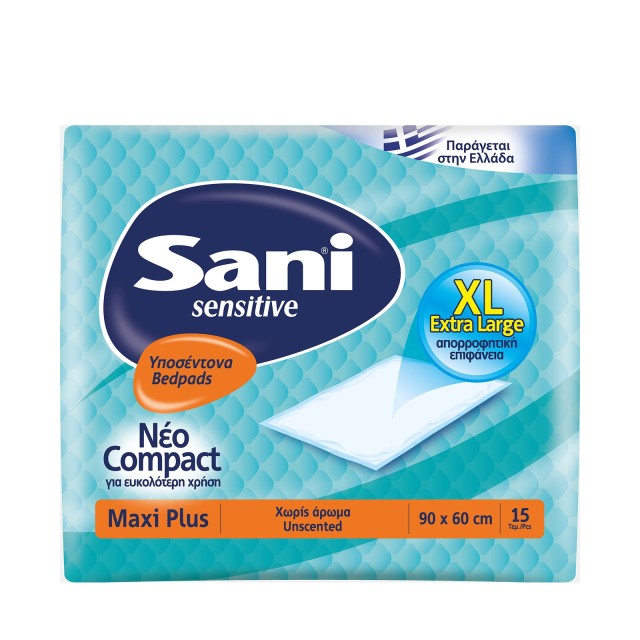 Sani Υποσέντονο 90x60 Χωρίς άρωμα 15 τεμάχια