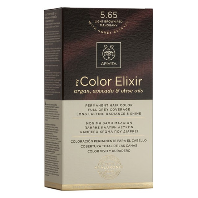 Apivita Βαφή Μαλλιών My Color Elixir Καστανό Ανοιχτό Κόκκινο Μαοινί/Light Brown Red Mahogany No 5.65