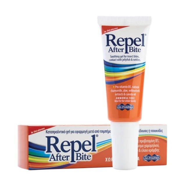 Uni-Pharma Repel After Bite, Καταπραϋντικό Gel για Τσιμπήματα, Χωρίς Αμμωνία 20ml