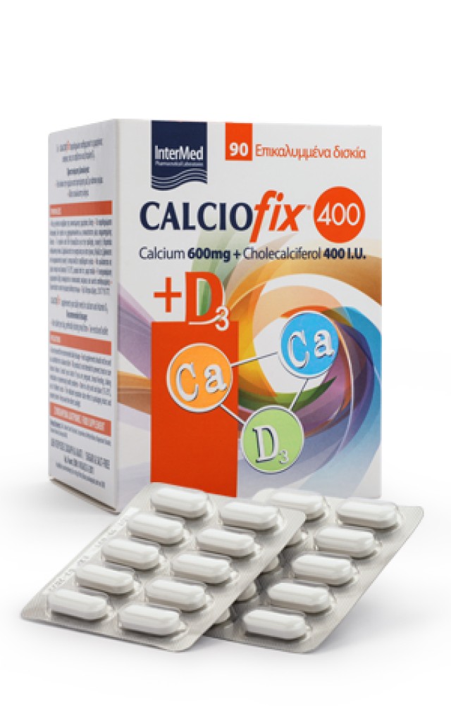 Intermed Calciofix F.c Καταπινόμενα δισκία 600mg ασβεστίου + 400IU D3