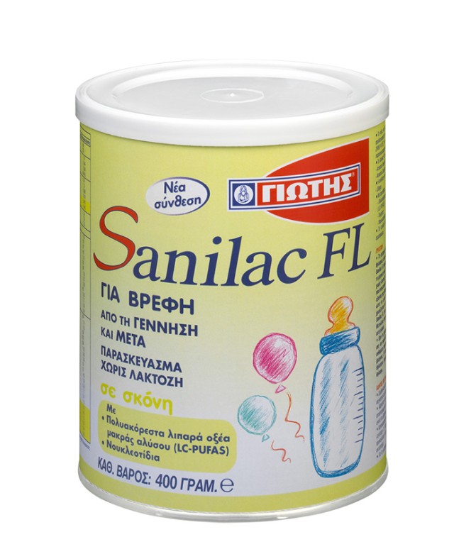 Sanilac FL Γάλα για Βρέφη με Δυσανεξία στη Λακτόζη 400gr
