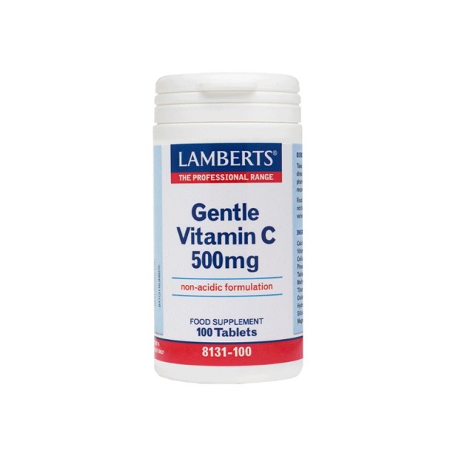 Lamberts Gentle Vitamin C 500mg, μη Όξινη Μορφή Βιταμίνης C 100 Tabs
