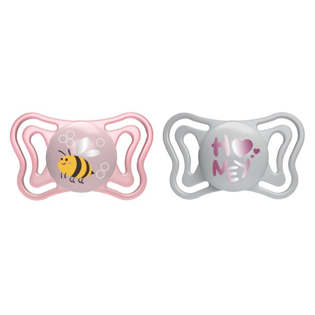 Chicco PhysioForma Light 2-6m Πιπίλες Σιλικόνης, Χρώμα Ροζ & Γκρι 2 Τεμάχια