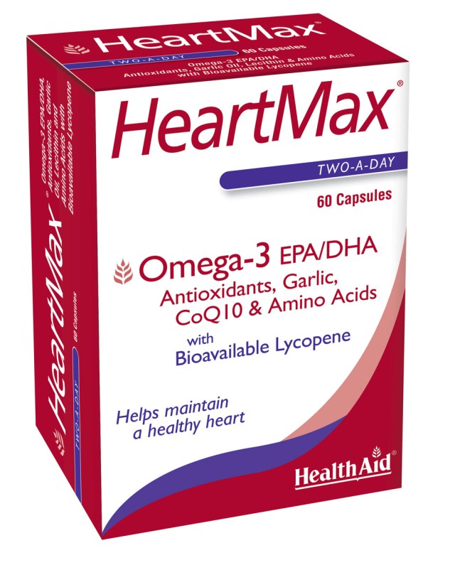 Health Aid HeartMax, Συμπλήρωμα Διατροφής για Δυνατή Καρδιά, Καλό Κυκλοφορικό & Χαμηλή Χοληστερίνη 60 Κάψουλες