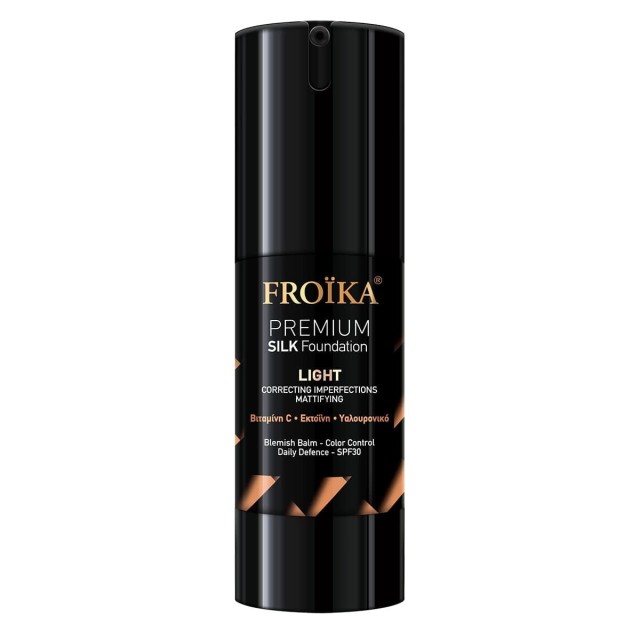 Froika Premium Silk Foundation Light  SPF30 με Βιταμίνη C, Εκτοΐνη & Υαλουρονικό 30ml