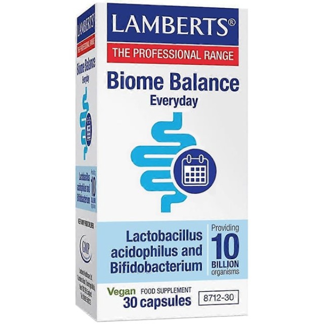 Lamberts Biome Balance Everyday Προβιοτικό Για την Καθημερινή Υποστήριξη Του Εντέρου 30 Φυτικές Κάψουλες