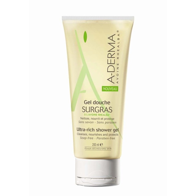 A-Derma Gel Douche Surgras, Gel Καθαρισμού για την Καθημερινή Υγιεινή του Δέρματος 200ml