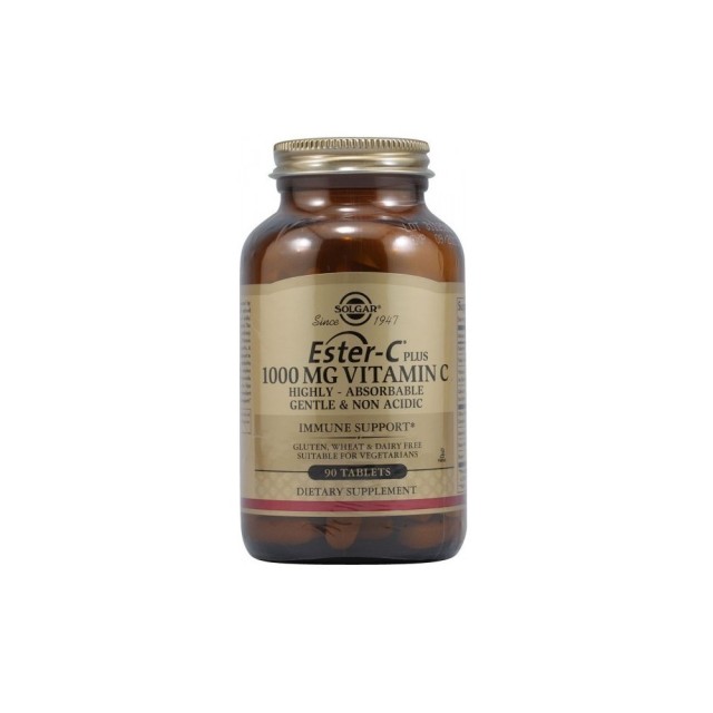 Solgar Ester-C Plus 1000mg 90Tabs. Απορροφάται 4 φορές περισσότερο, ενεργοποιείται 2 φορές γρηγορότερα