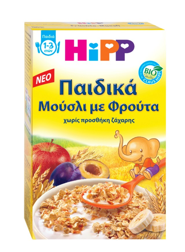 Hipp Παιδικά Μούσλι με Φρούτα 1-3 Ετών 200gr