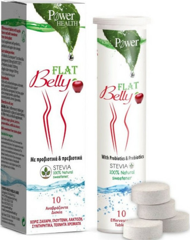 Power Health Flat Belly Με Προβιοτικά & Πρεβιοτικά Stevia 10 Αναβράζοντα Δισκία