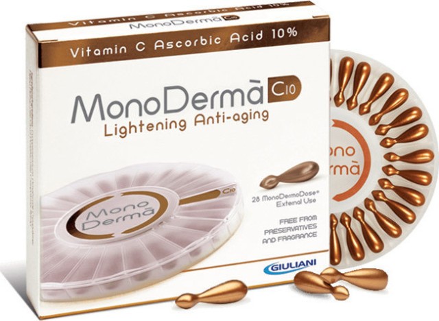 MonoDerma C10 Lightening Anti-Aging, Καθαρή Βιταμίνη C σε Mονοδόσεις, 28 ambs