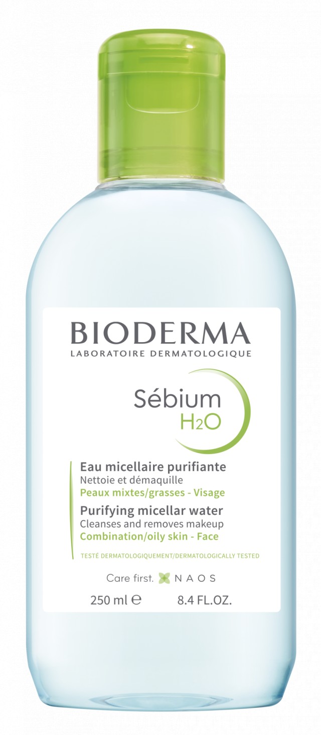 Bioderma Sebium Η2Ο Νερό Καθαρισμού Micellaire, Καθαρίζει & Αφαιρεί το Μακιγιάζ, Λιπαρό Δέρμα 250ml