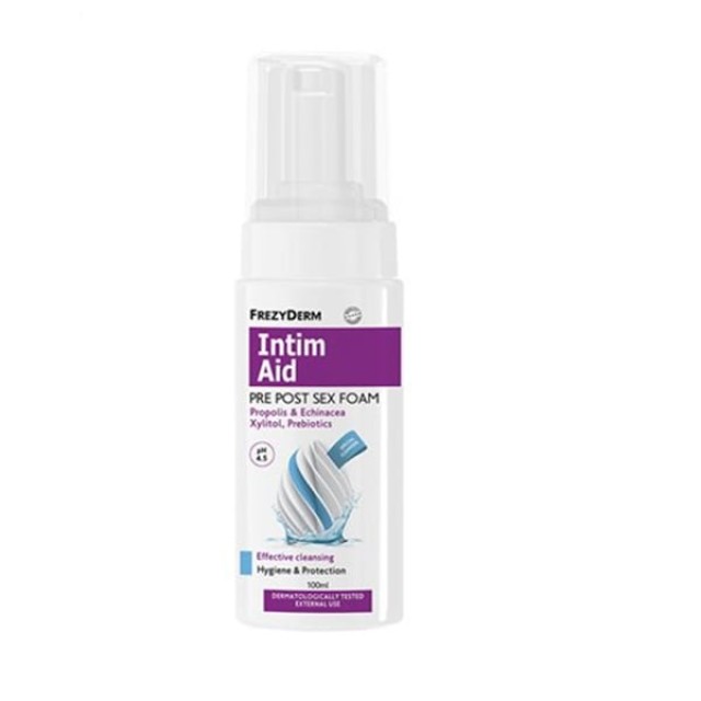 Frezyderm Intim Aid Pre Post Sex Foam Αφρός Καθαρισμού της Ευαίσθητης Περιοχής Πριν & Μετά τη Σεξουαλική Επαφή pH4.5 100ml