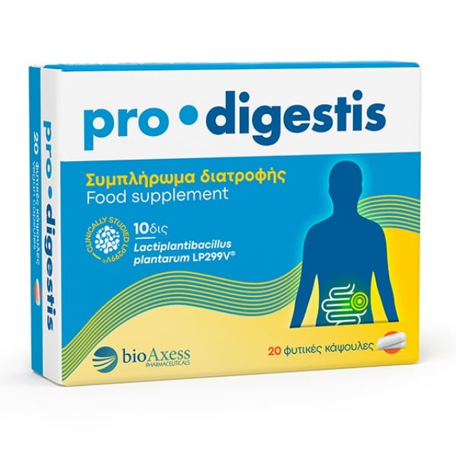 BioAxess Probi Digestis Συμπλήρωμα Διατροφής Με Προβιοτικά Για Την Ομαλή Λειτουργία Του Πεπτικού Συστήματος & Για Το Σύνδρομο Ευερέθιστου Εντέρου 20caps