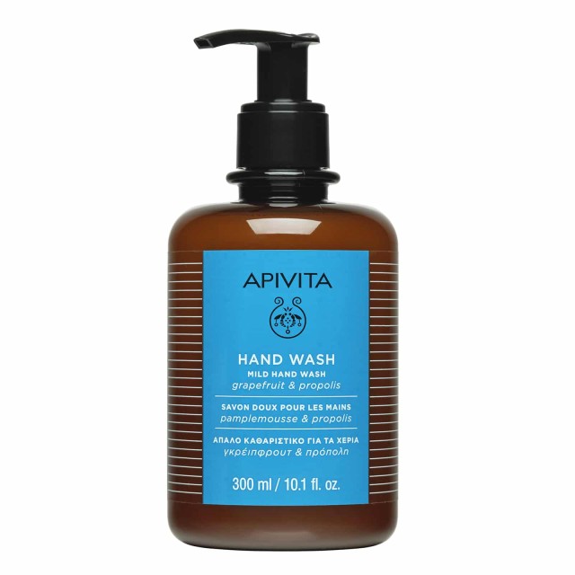  Apivita Hand Wash Απαλό Καθαριστικό για τα Χέρια, με Γκρέιπφρουτ & Πρόπολη 300ml