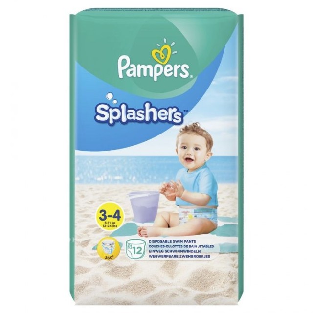 Pampers Splashers No3-4 , 6-11kg Πάνες-Μαγιό 12 τεμ