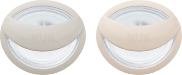 Nuk Πιπίλες Σιλικόνης Mommy Feel για 0-9 μηνών με Θήκη Γκρι & Μπεζ 2τμχ