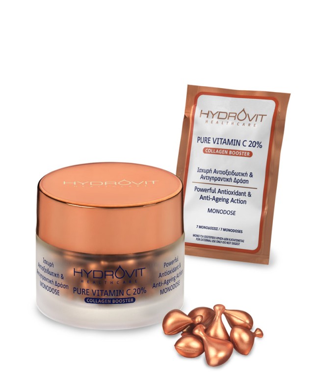 Hydrovit Pure Vitamin C 20% Collagen Booster Monodose 7Caps Αντιοξειδωτικός Όρος Αντιγήρανσης