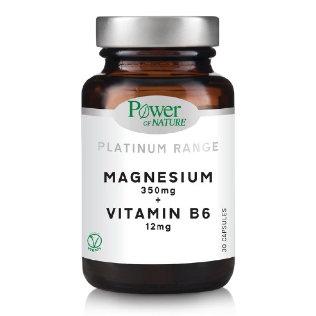 Power of Nature Platinum Range Magnesium 350mg + Vitamin B6 12mg 30caps
