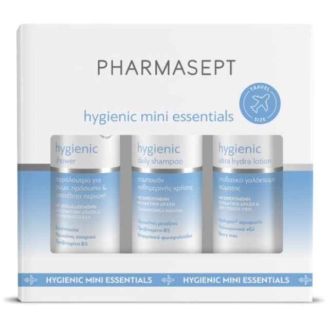Pharmasept Promo Hygienic Mini Σετ Περιποίησης Hygienic Daily Shampoo Σαμπουάν 100ml & Hygienic Shower Αφρόλουτρο 100ml & Hygienic Ultra Hydra Lotion Λοσιόν Σώματος 80ml
