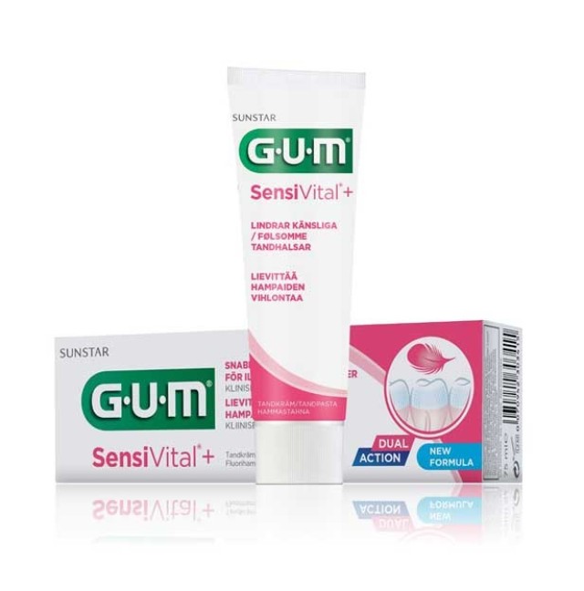 Gum 6070 SensiVital+ Dual Action Touthpaste Οδοντόκρεμα κατά της ευαισθησίας δοντιών, 75ml