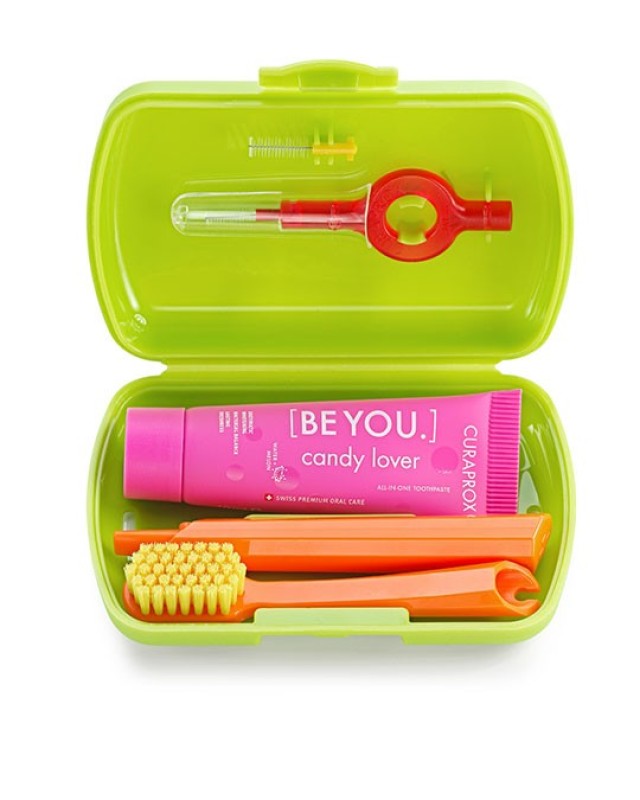 Curaprox Travel Set, Πράσινο Χρώμα Ταξιδιωτικό Σετ Στοματικής Υγιεινής